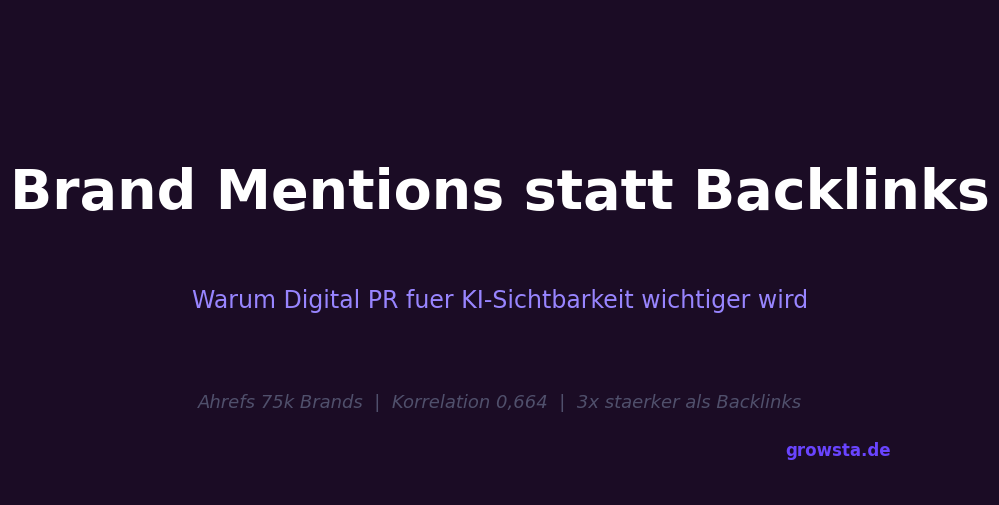 Digital PR für GEO: Warum Brand Mentions für KI-Sichtbarkeit wichtiger sind als Backlinks — Growsta Guide
