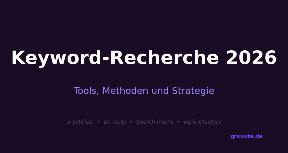 Keyword-Recherche 2026: Tools, Methoden und Strategie — Growsta Blog