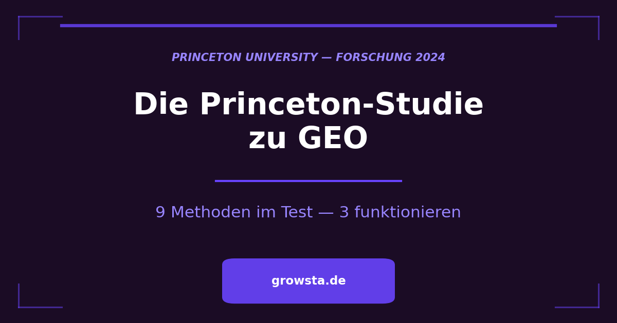 Princeton GEO Studie - Wissenschaftliche Analyse der Generative Engine Optimization