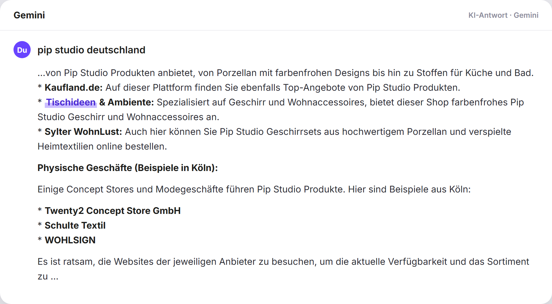 Gemini nennt Tischideen: „pip studio deutschland…