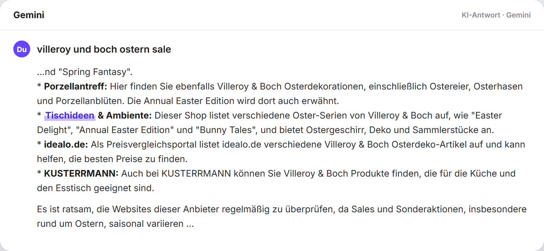 Gemini nennt Tischideen: „villeroy und boch ostern sale…