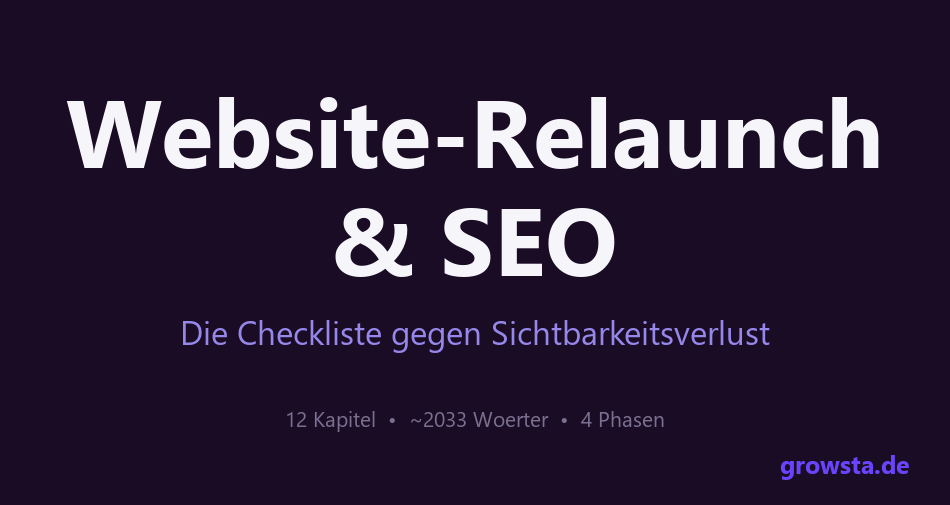 Website-Relaunch & SEO – Die Checkliste gegen Sichtbarkeitsverlust
