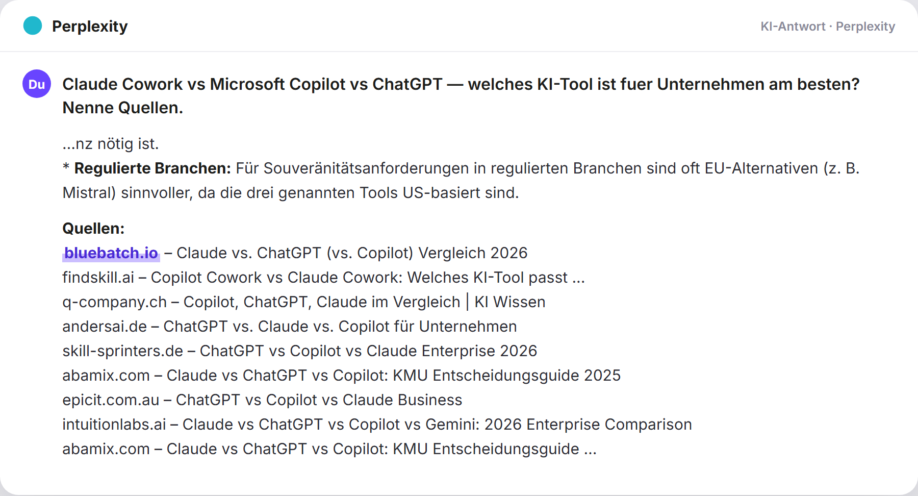Perplexity nennt BlueBatch: „Claude Cowork vs Microsoft Copilot vs ChatGPT — welches KI-T…